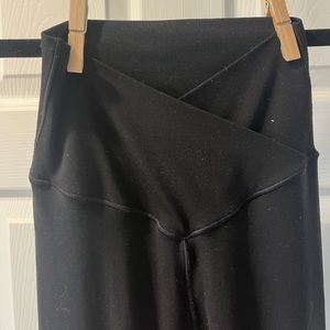 high rise crossover flare legging black XXS aerie